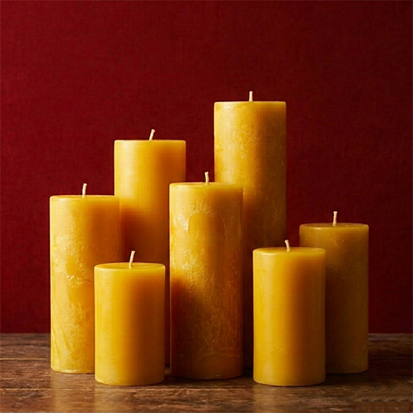 100% Beeswax Altar Pillar Candles