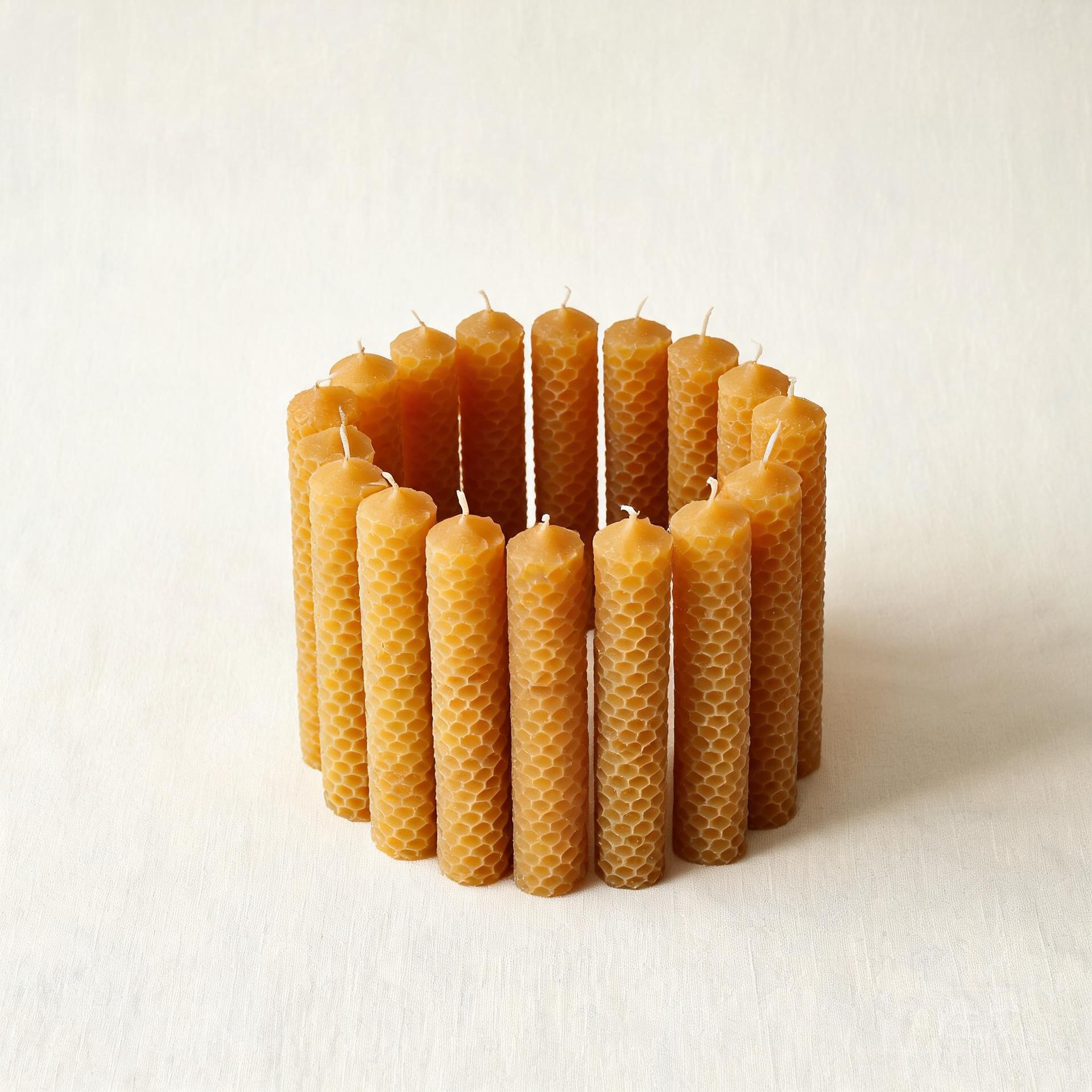 Hand-Rolled Honeycomb Cake Candles