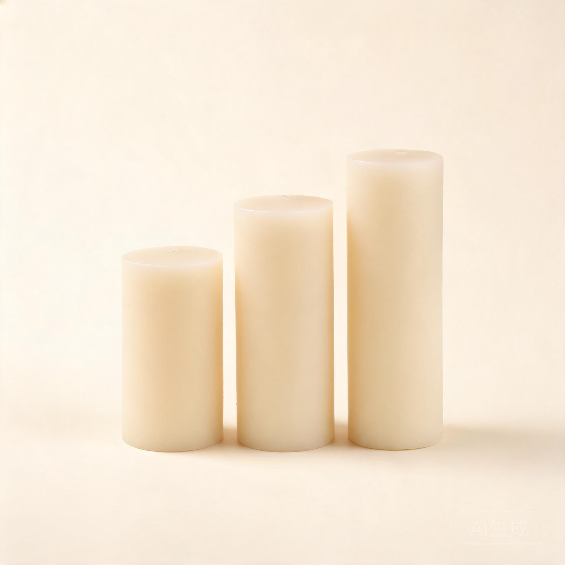 Refined White Minimalist Pillar Set